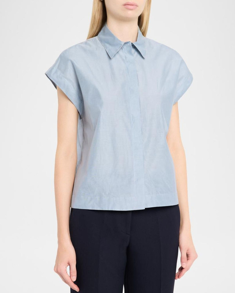 Chain-Trim Cotton-Silk Shirt 4