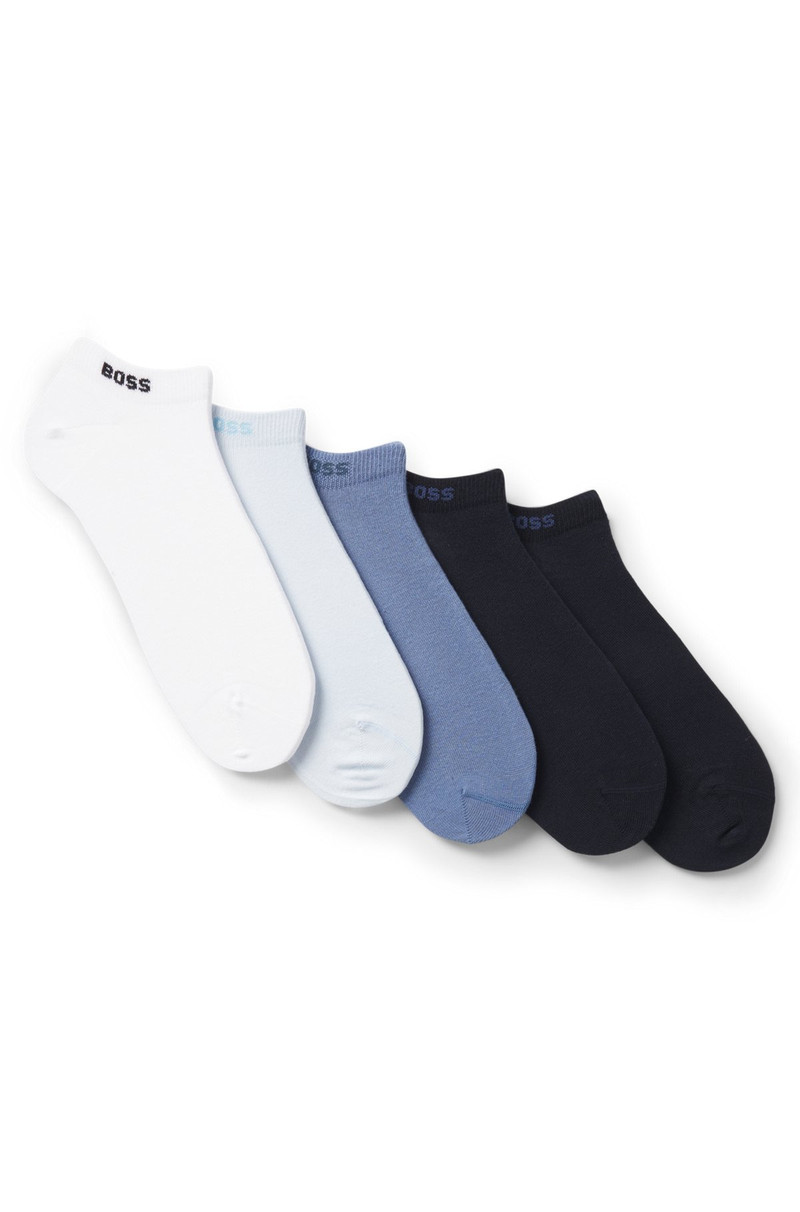 FIVE-PACK OF COTTON-BLEND ANKLE-LENGTH SOCKS WITH BRANDING 1