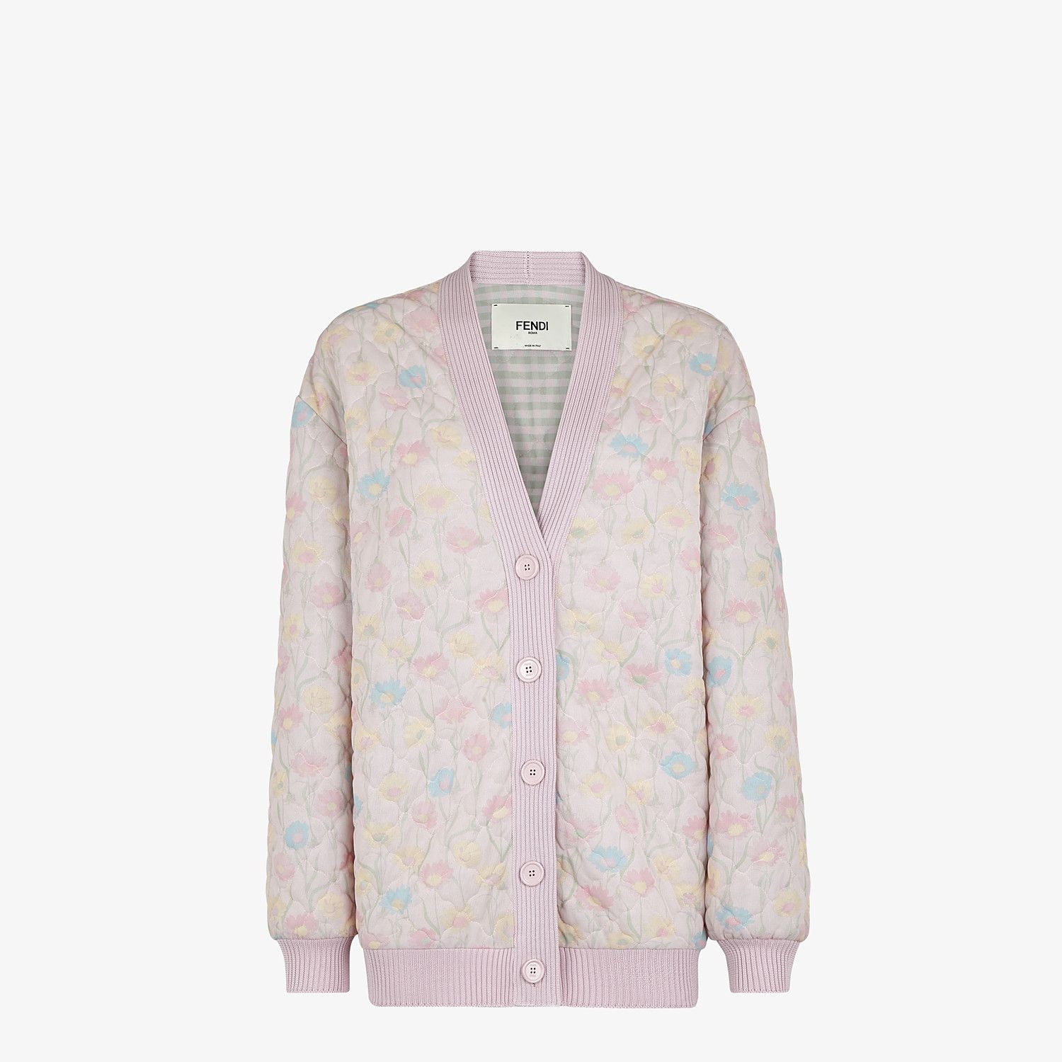 Pink quilted fabric blouson jacket - 1