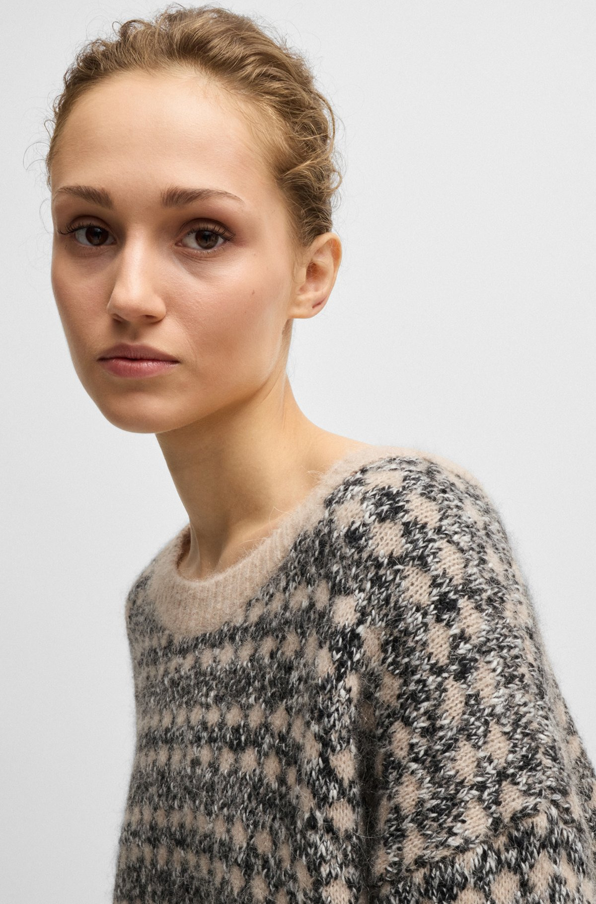 JACQUARD-KNIT SWEATER WITH THREE-COLORED YARN - 5