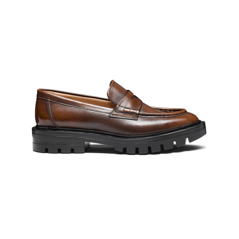 Women’s brown leather penny loafer - 1