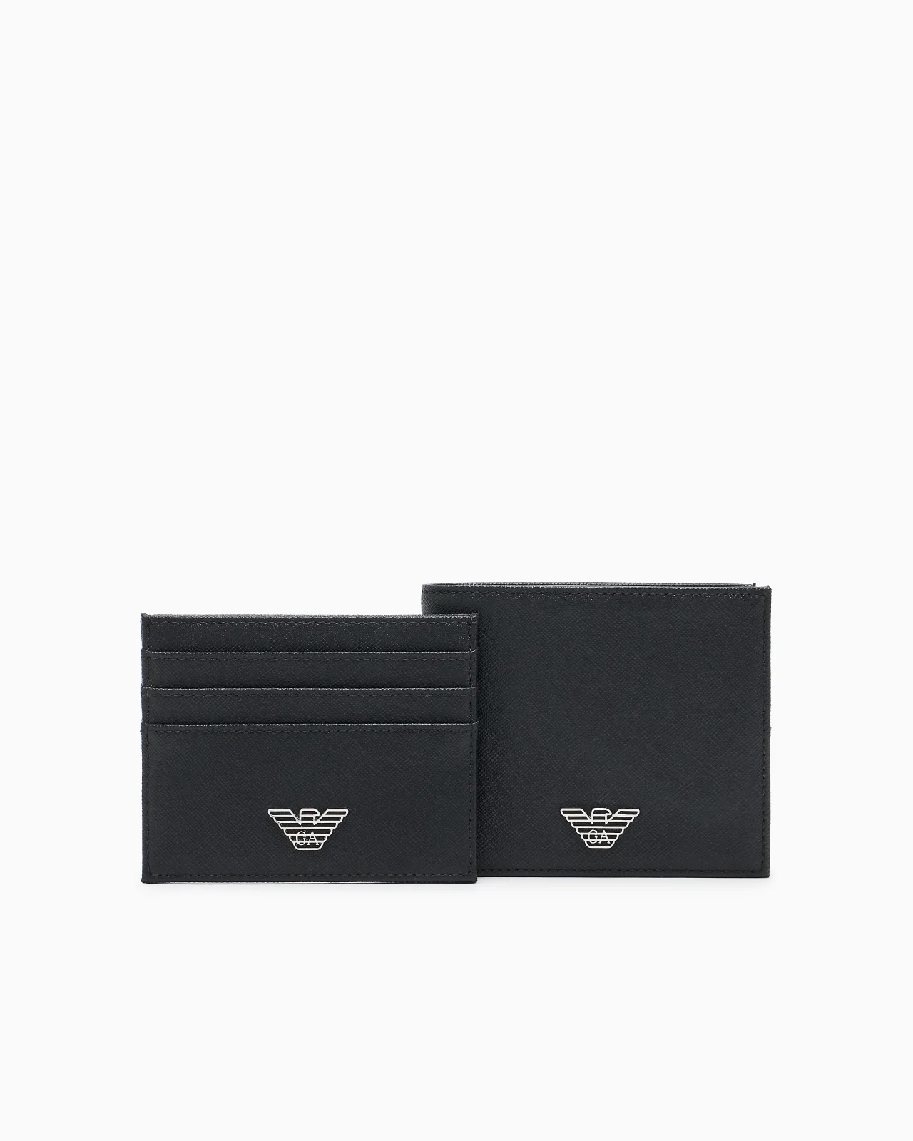 ASV gift box containing regenerated Saffiano leather wallet and card holder with eagle plate - 1
