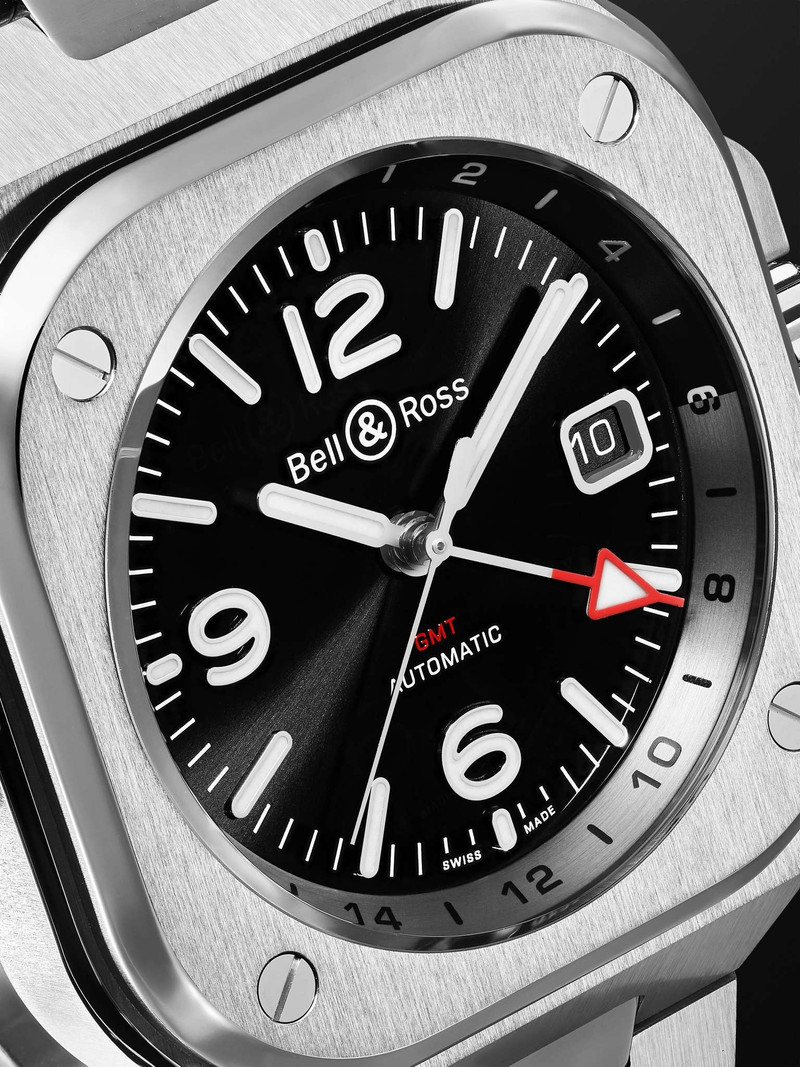 GMT Automatic 41mm Stainless Steel Watch, Ref. No. BR05G-BL-ST/SST 6