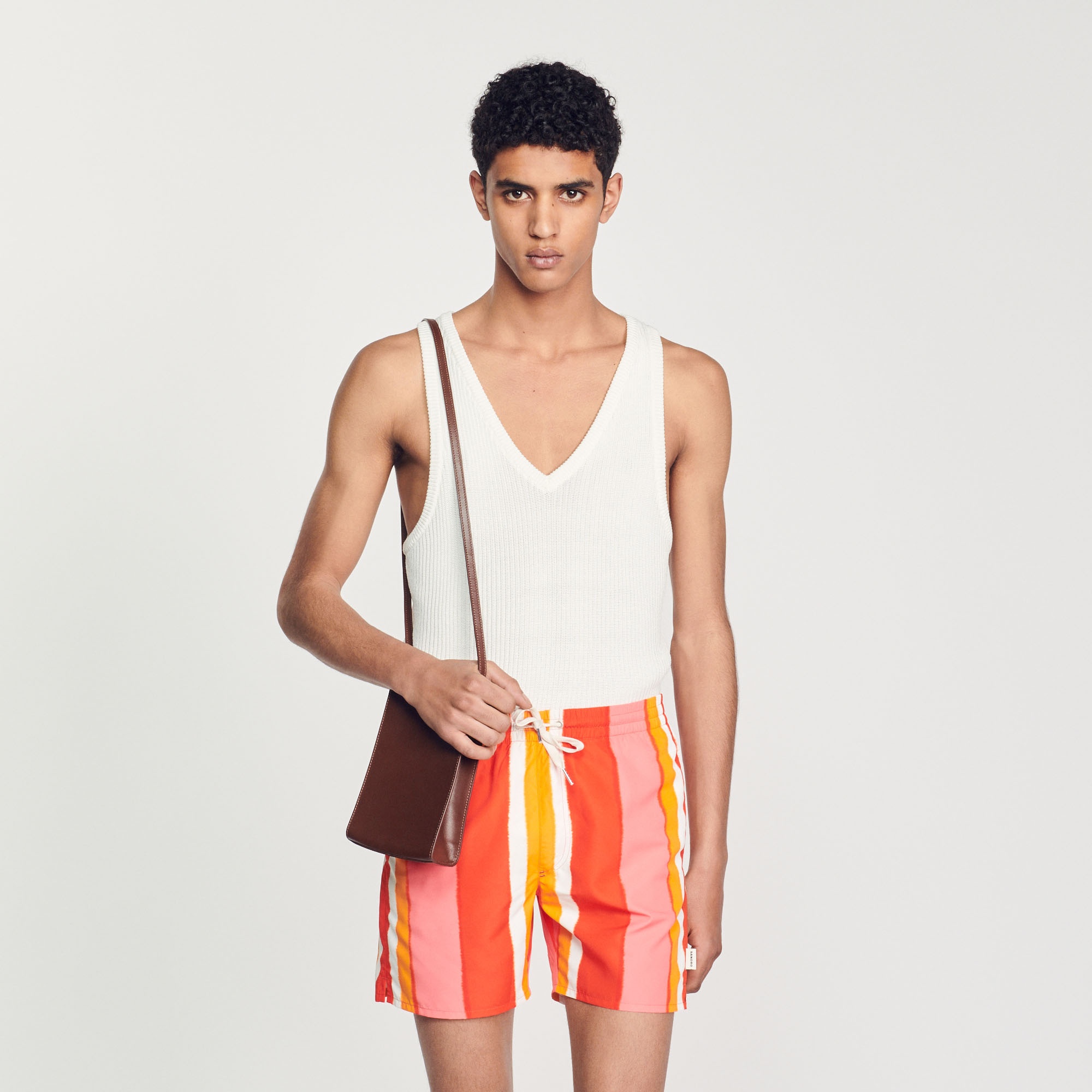 Printed striped swim shorts - 5