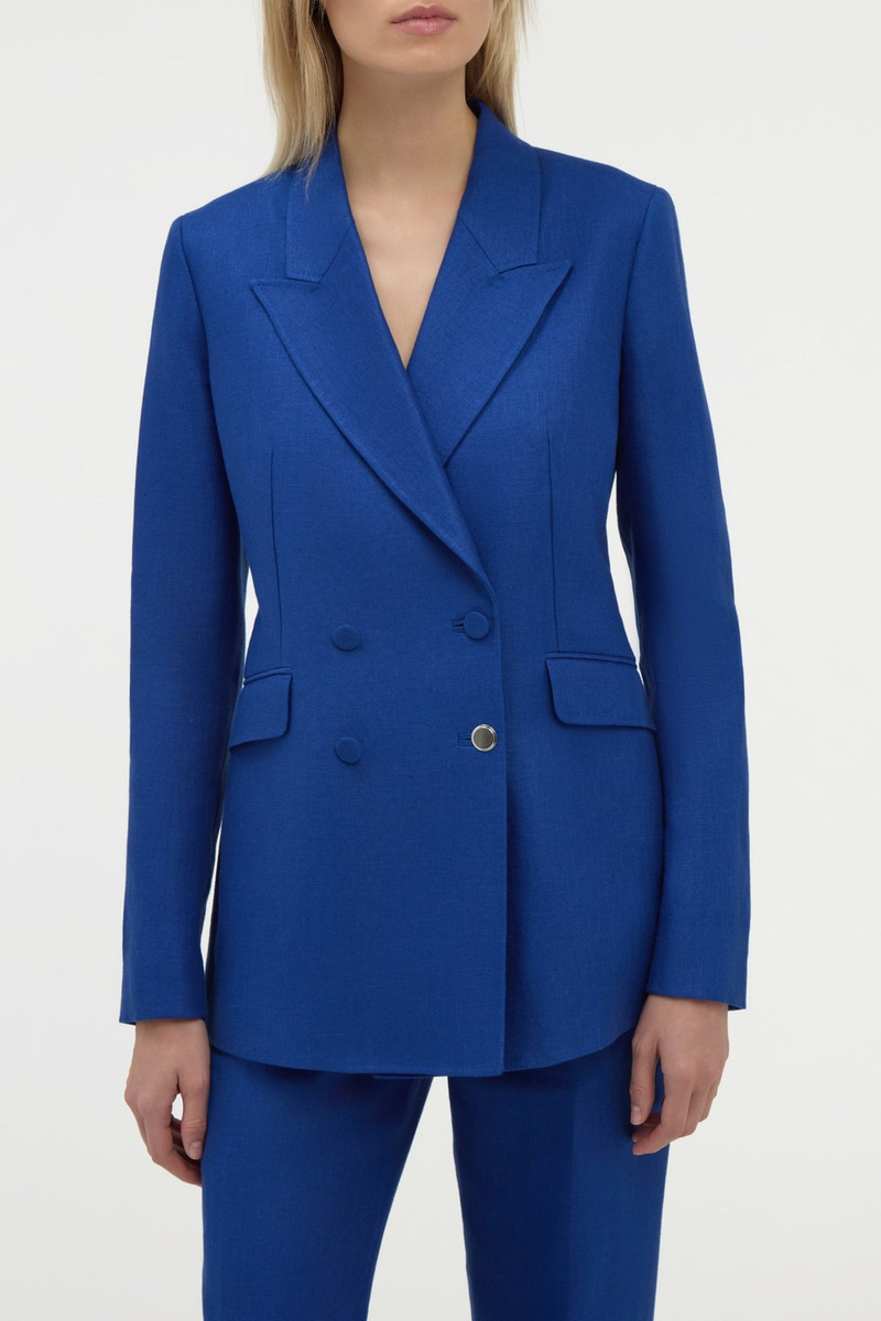 GABRIELA HEARST Angela Blazer in Cobalt Linen Twill outlook
