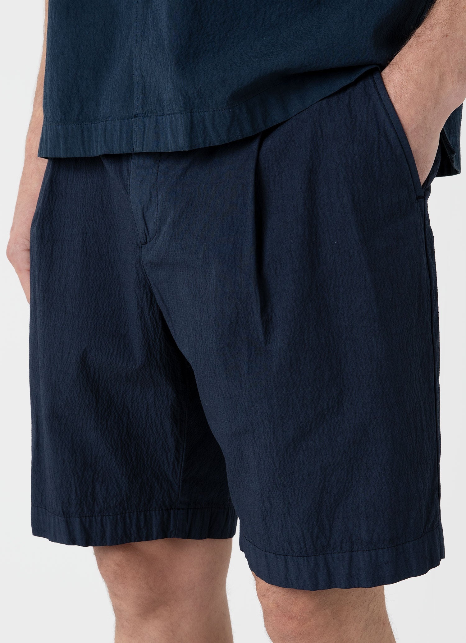 Pleated Seersucker Shorts - 6
