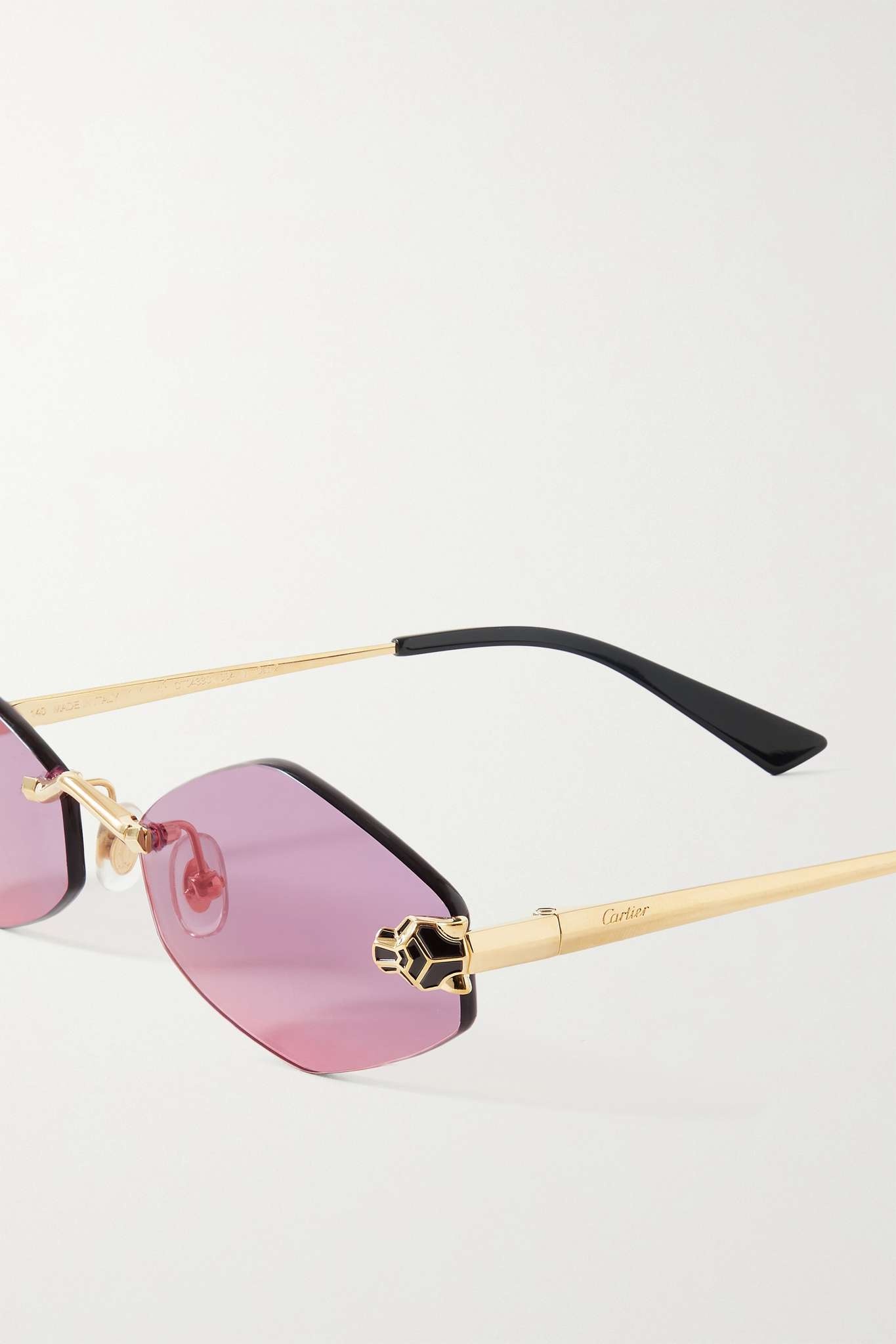 Panthère hexagon-frame gold-tone sunglasses - 4