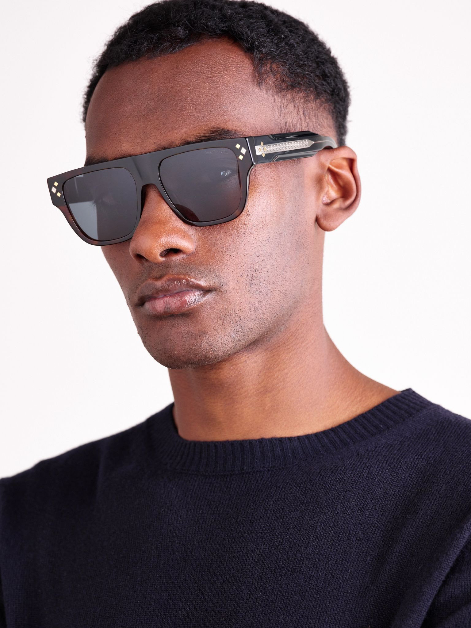 CDDiamond S6I D-Frame Acetate Sunglasses Black - 2