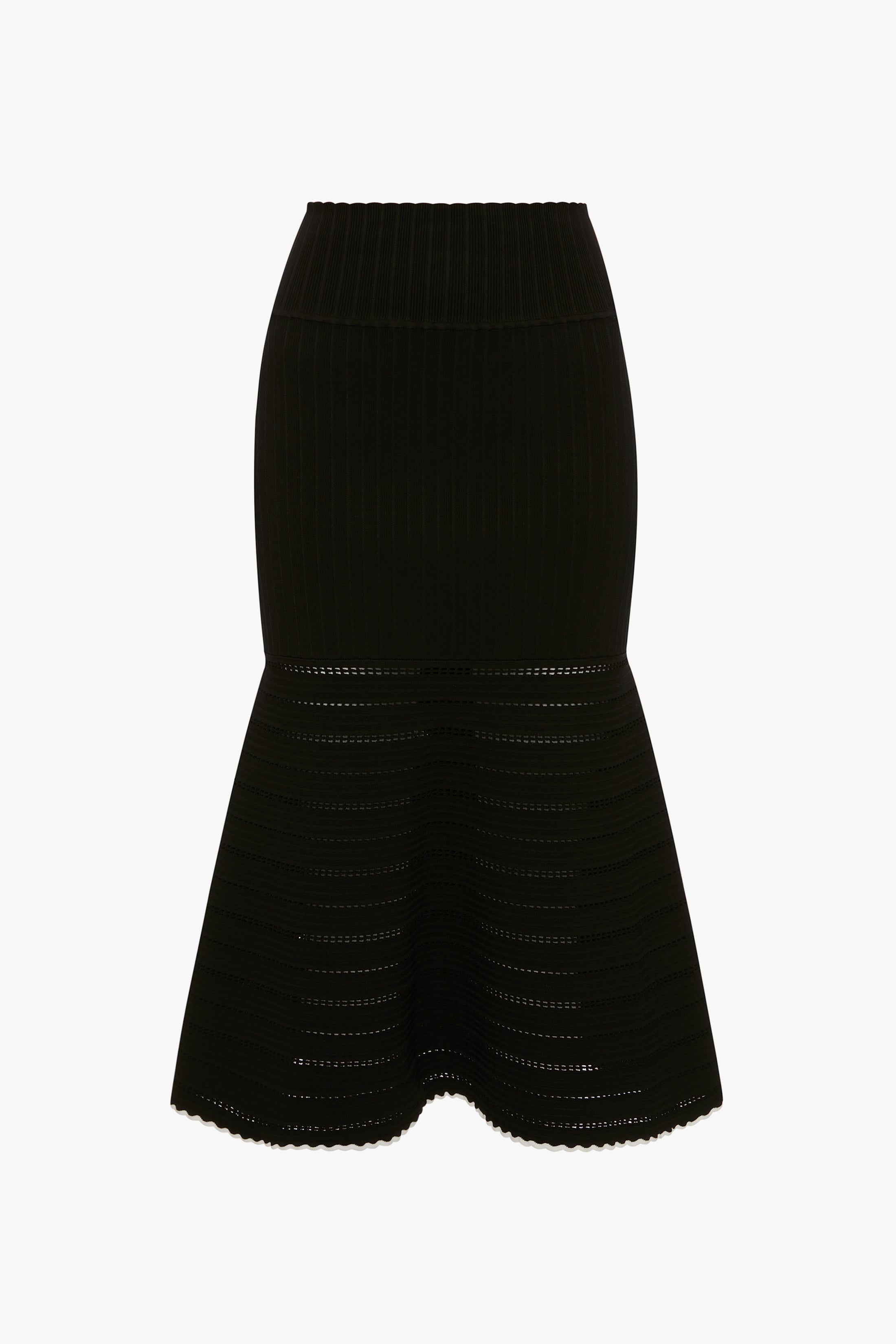 Flared Midi Skirt In Black - 1