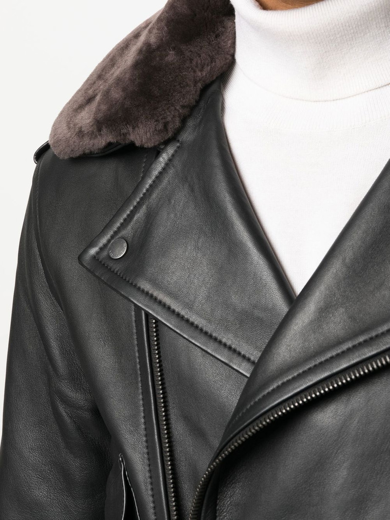 fur-collar leather biker jacket 5