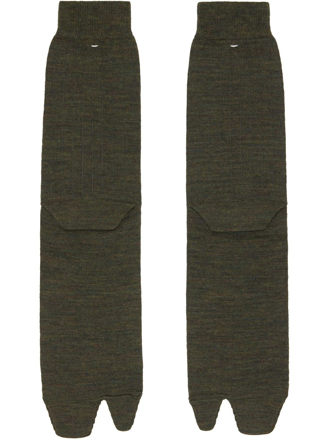 Green Bootleg Tabi Socks - 2