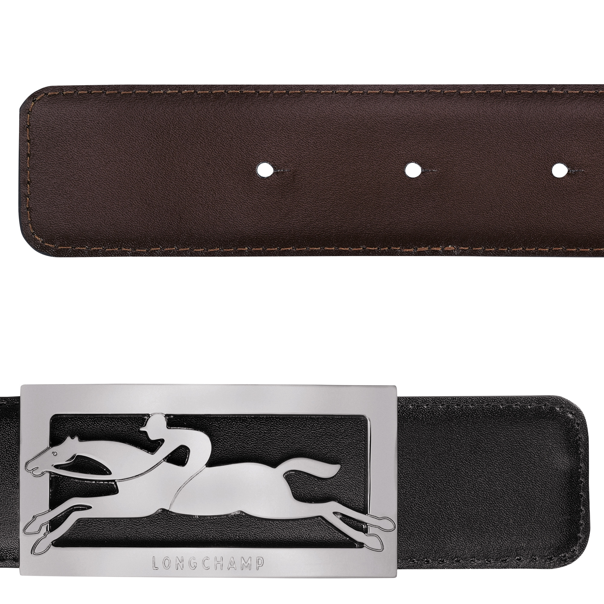 Delta Box Men's belt Black/Mocha - Leather - 2
