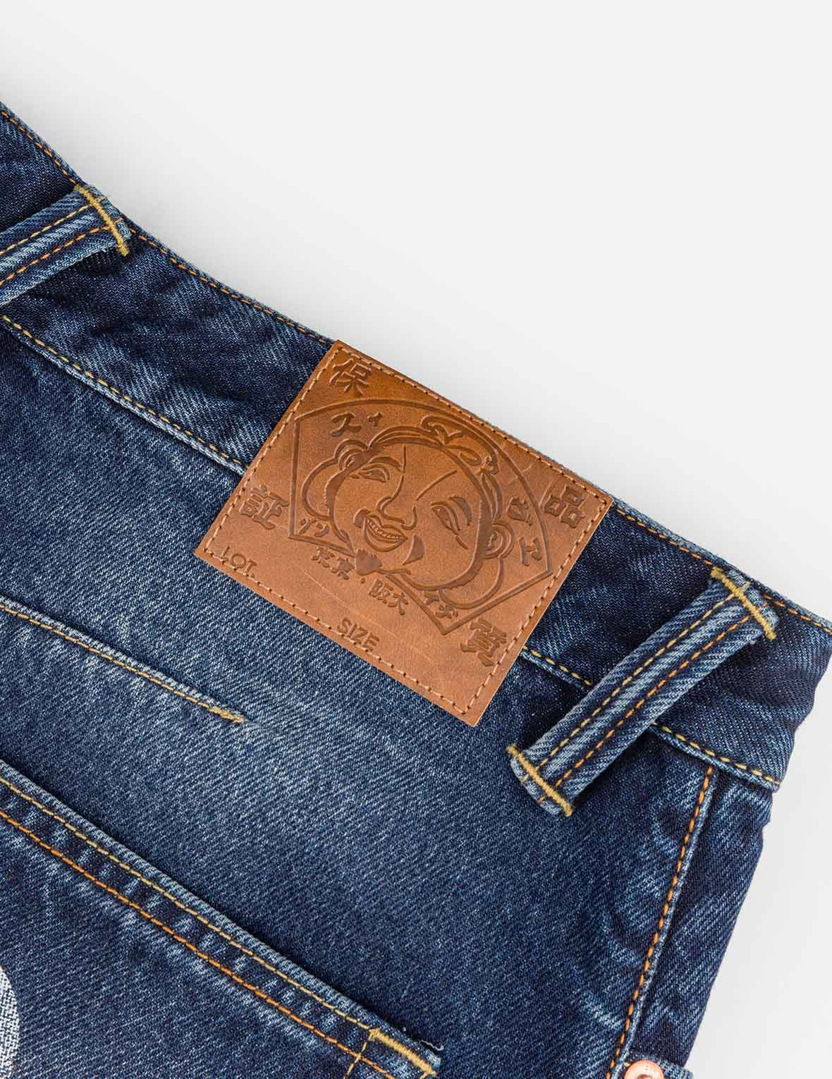 Hand-Drawn Seagull Print 3D Fit Jeans - 6