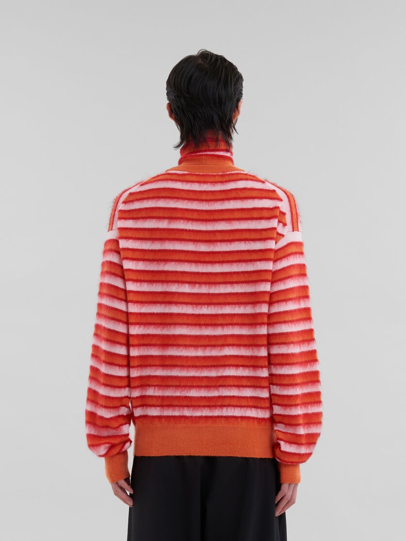 PINK AND ORANGE STRIPED WOOL-MOHAIR JUMPER - 3