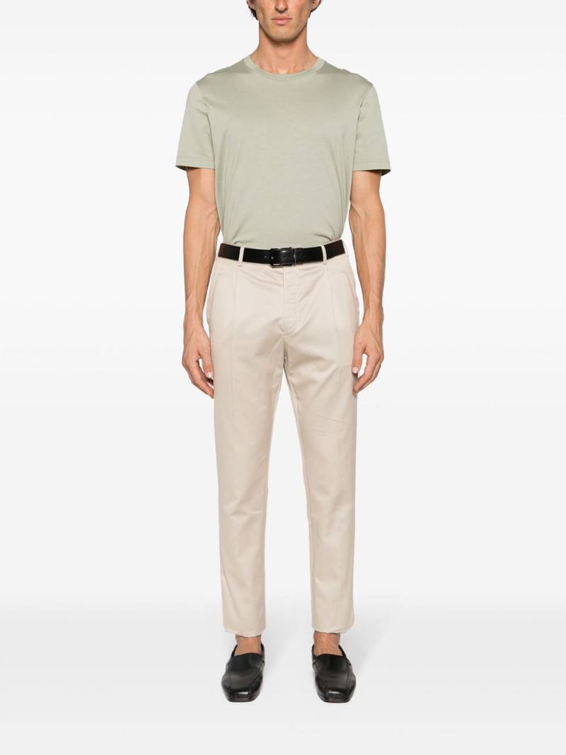 Brioni slim-fit cotton tailored trousers outlook