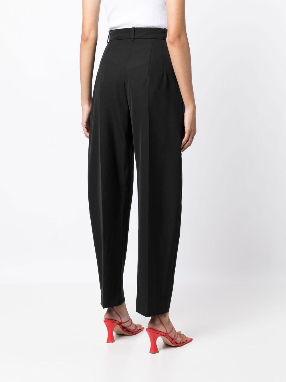 high-waisted slit tapered trousers - 4