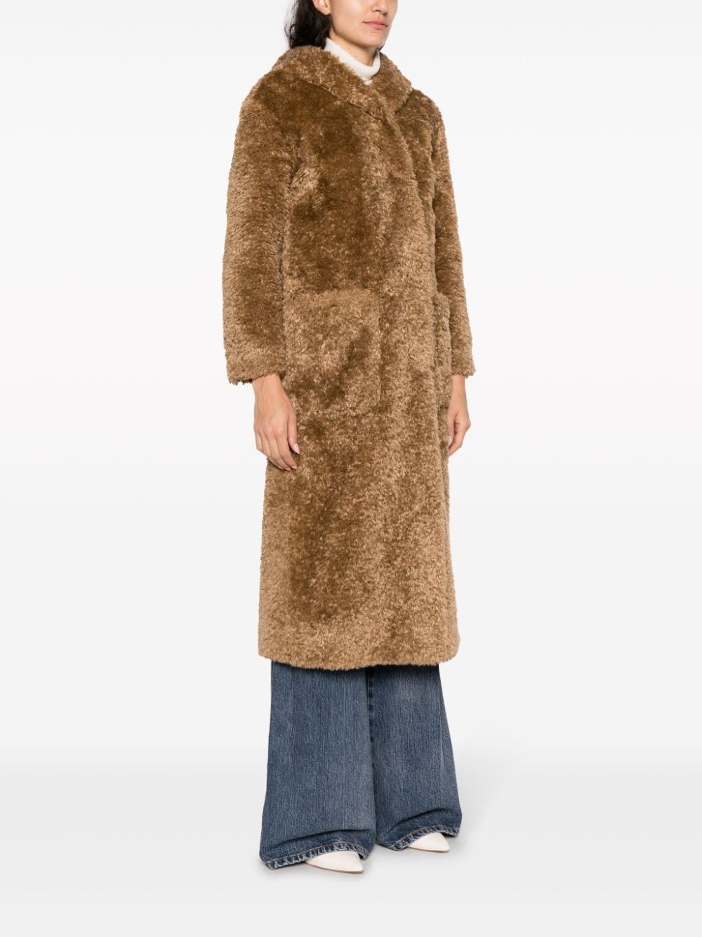 faux-fur hooded coat - 3