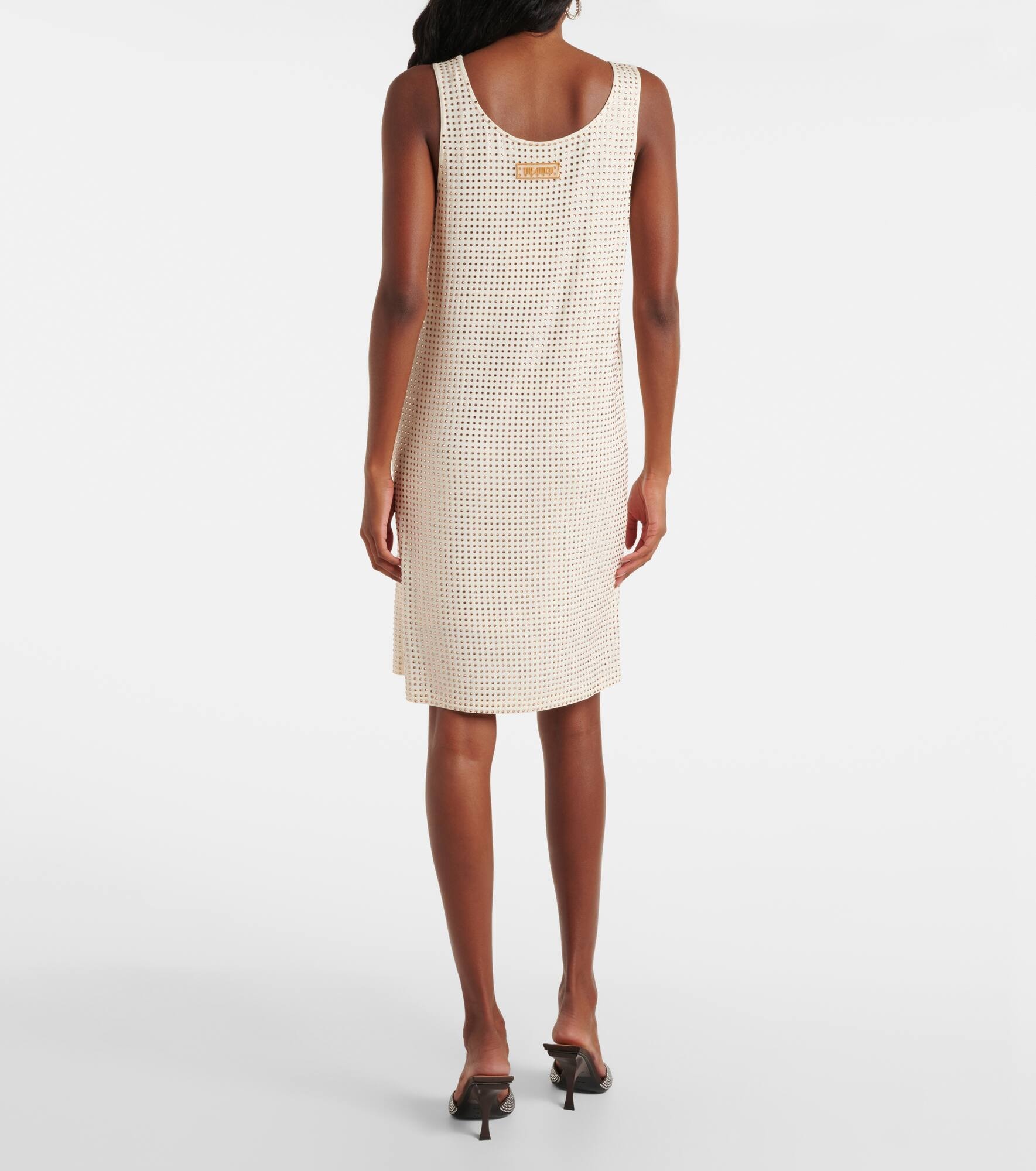 Crystal-embellished jersey minidress - 3