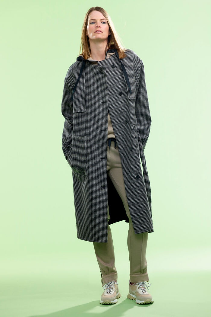 Noemi Pure new wool and cashmere coat in Black/White - 8
