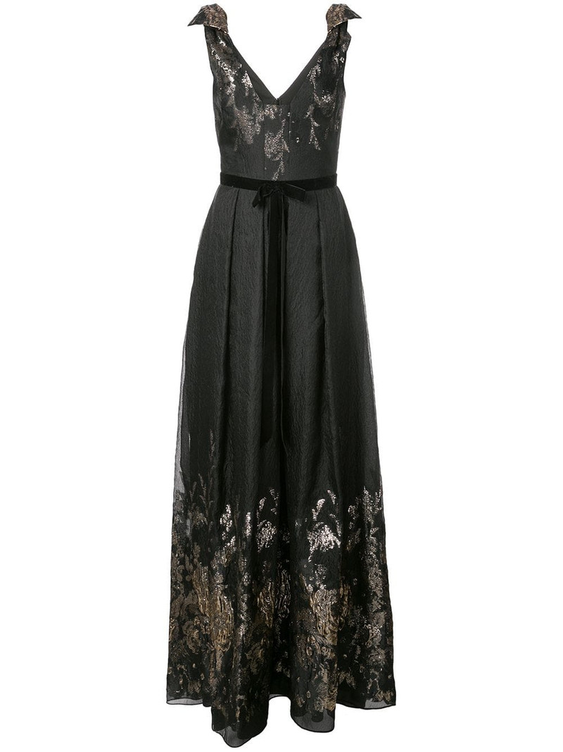 V-NECK METALLIC FILS COUPE GOWN 4