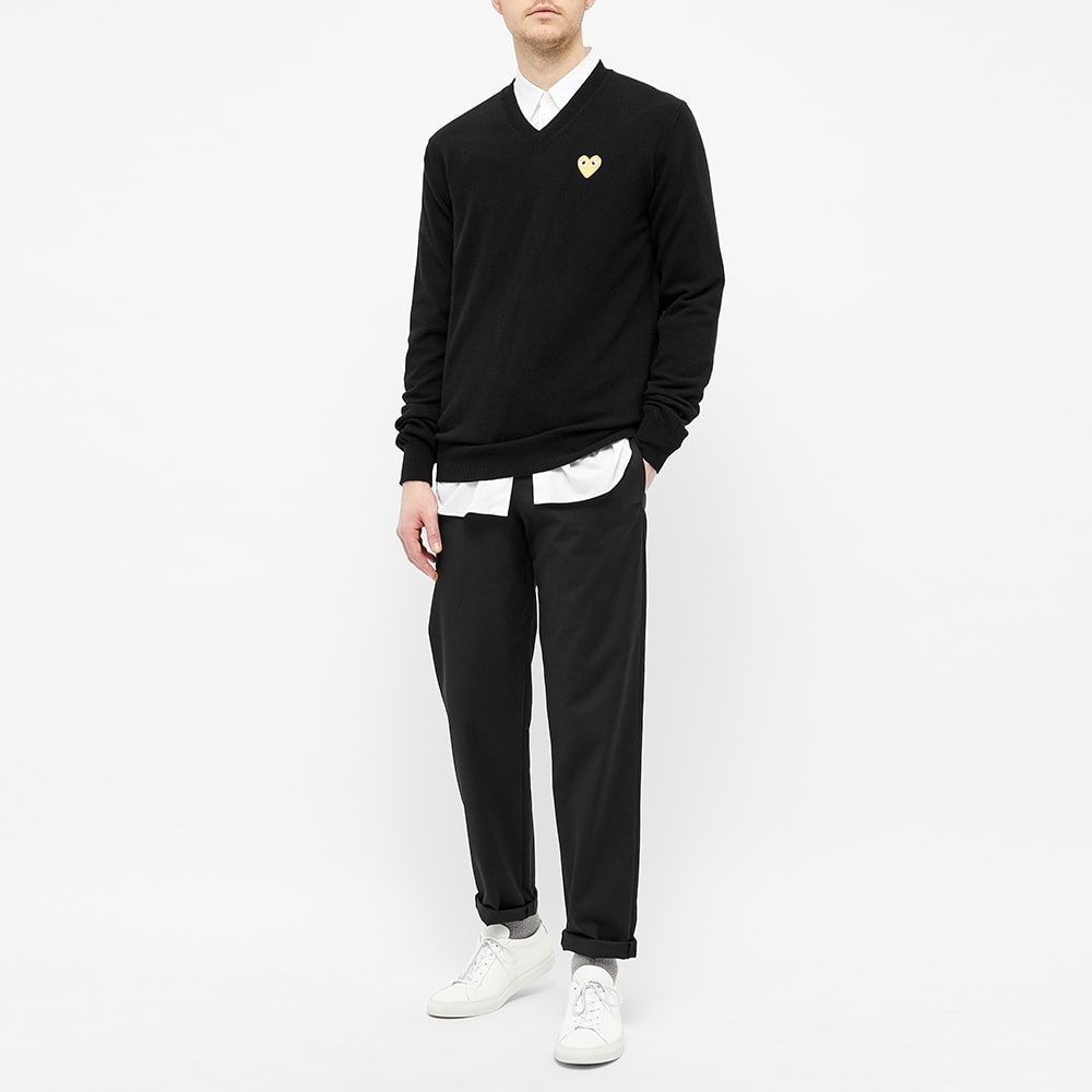 Comme des Garcons Play Gold Heart V-Neck Jumper - 5