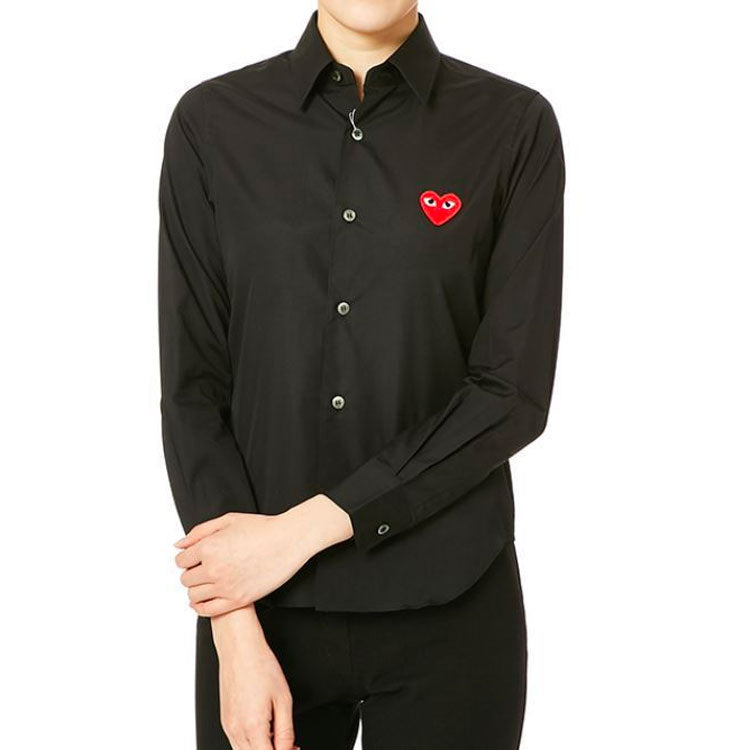 (WMNS) COMME des GARCONS PLAY L/S Shirt Red Emblem 'Black' AZ-B001-051-1 - 3