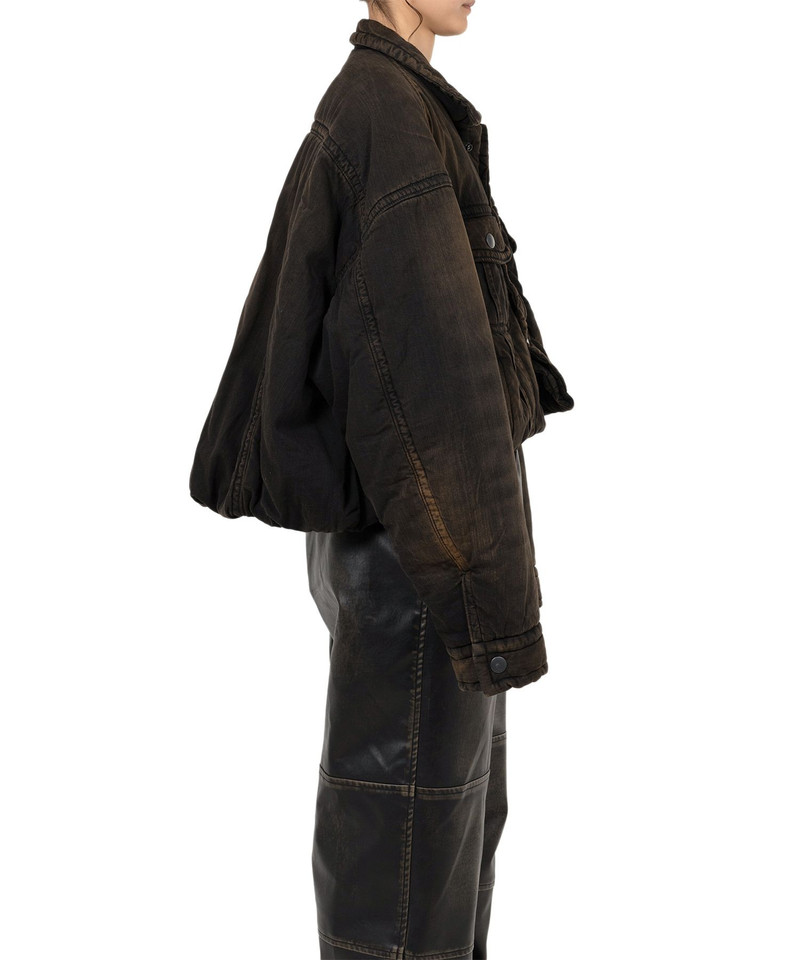Roll-up Hem Puffer Denim Jacket 6