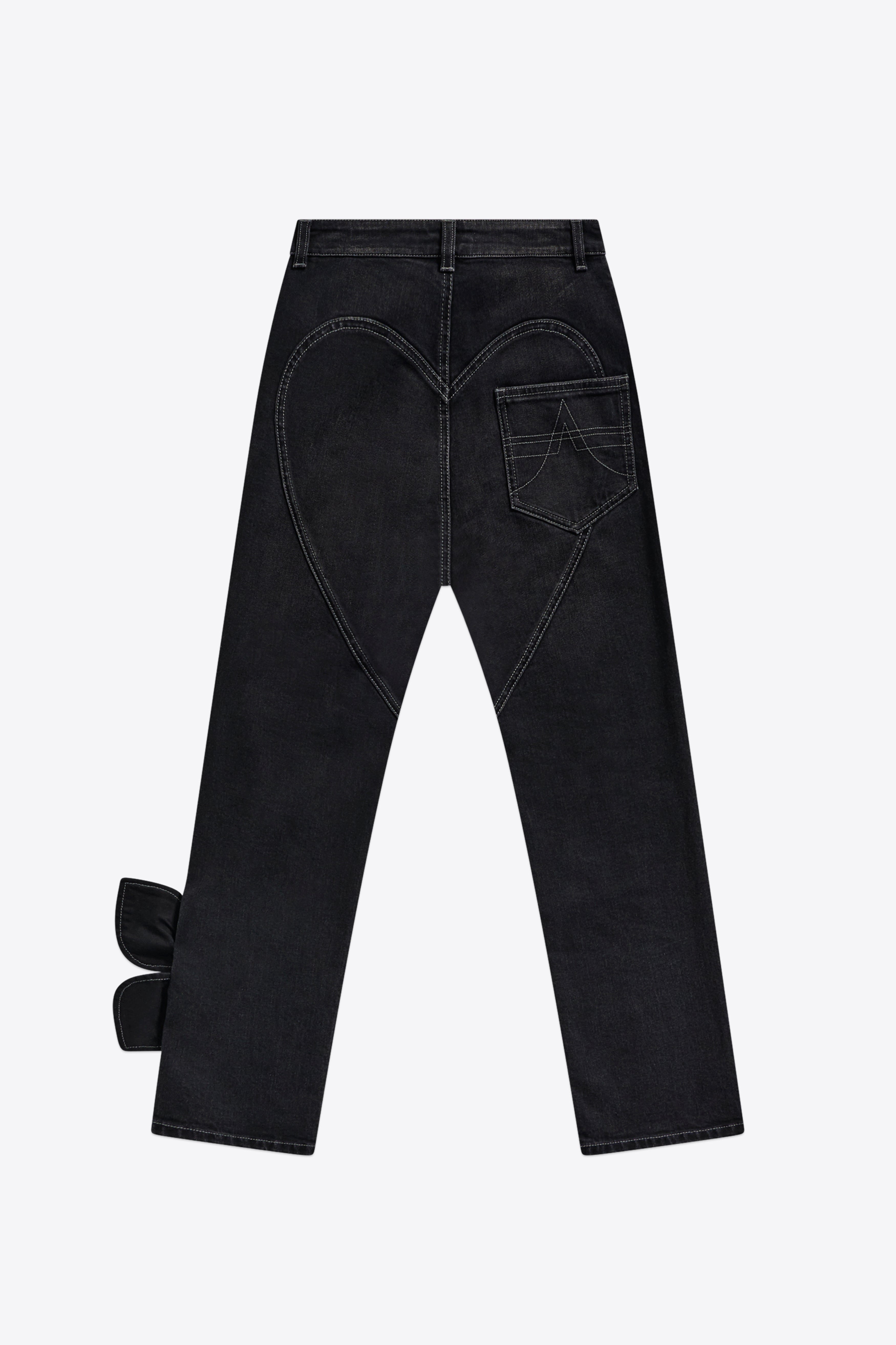 DENIM BOW STRAIGHT LEG JEAN - 2