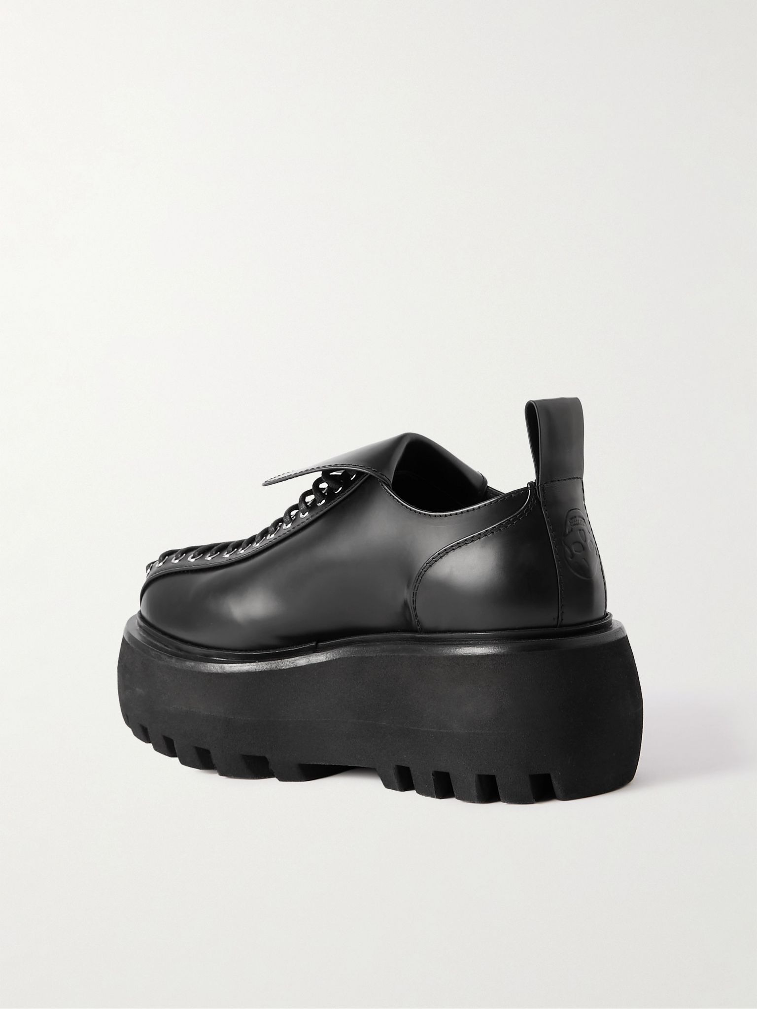 Leather platform brogues Black - 3
