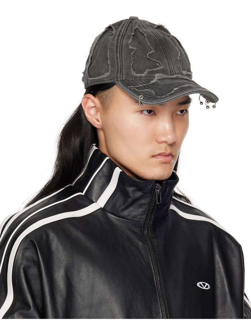 VETEMENTS Black Destroyed Logo Cap outlook