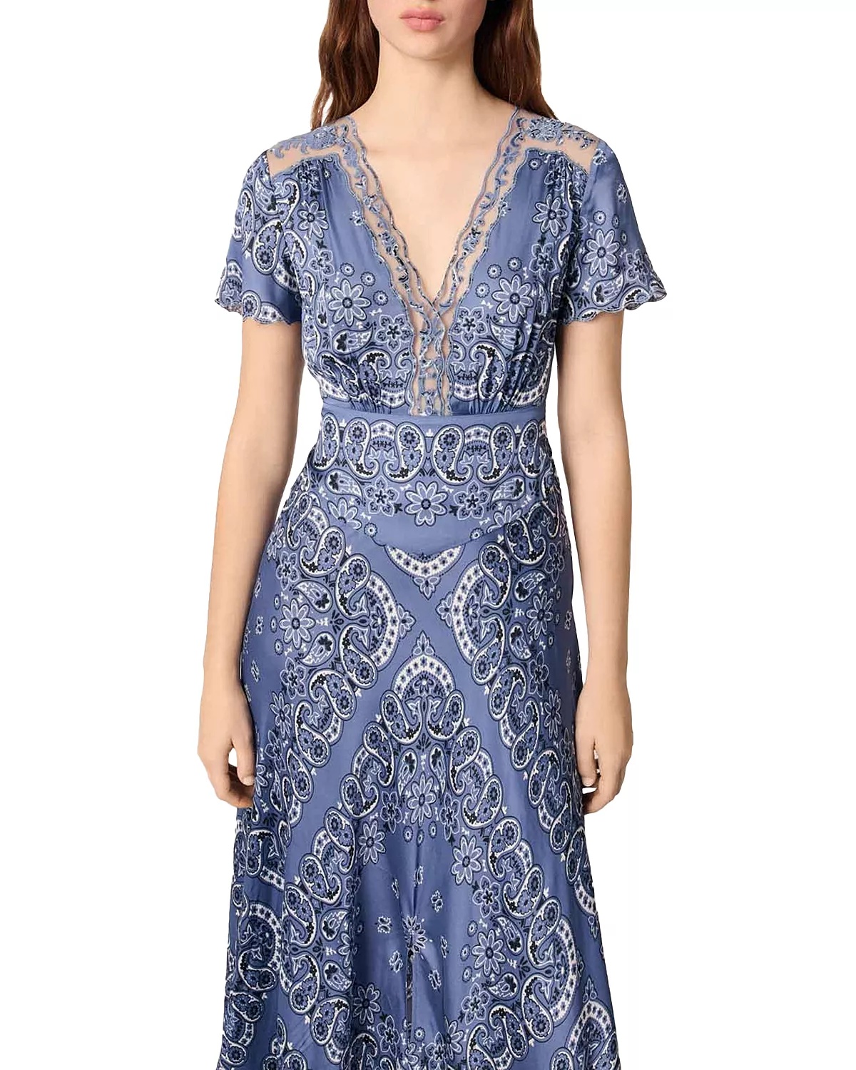Patterned Flowing Maxi Dress - 8