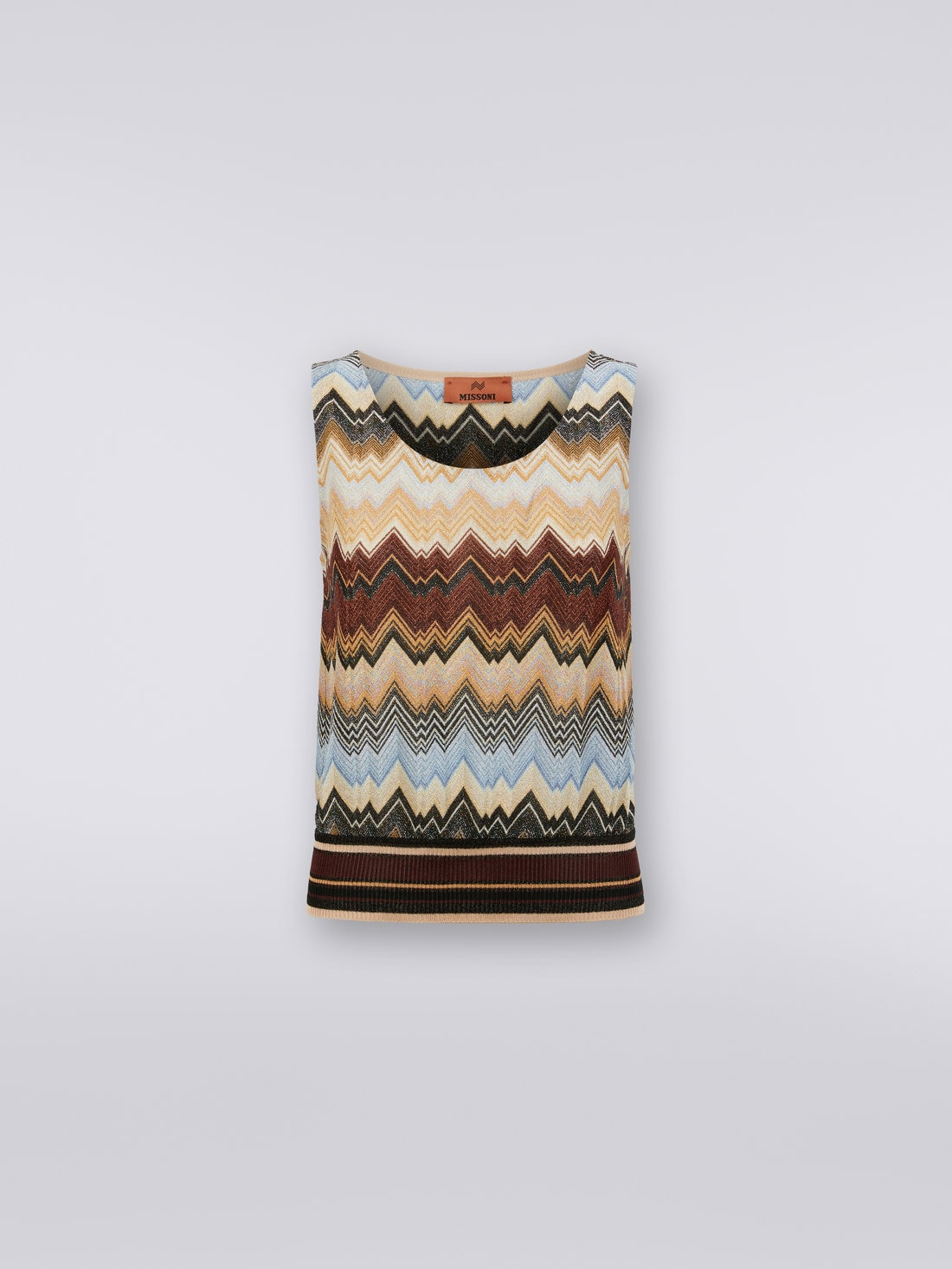 Viscose chevron tank top with lurex - 1