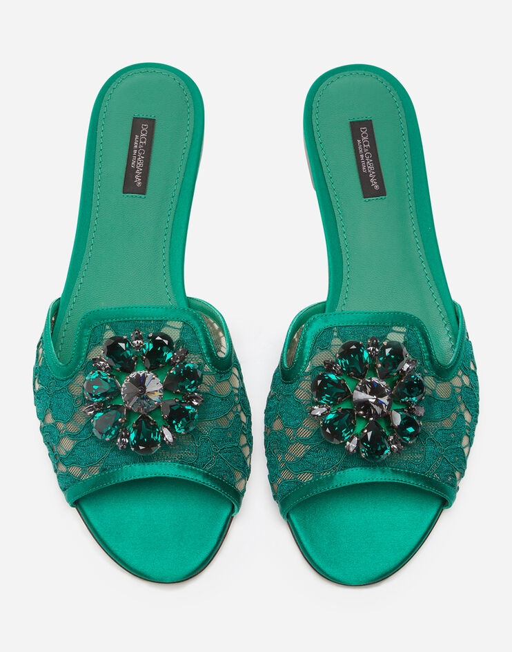 Lace slippers with crystals - 4