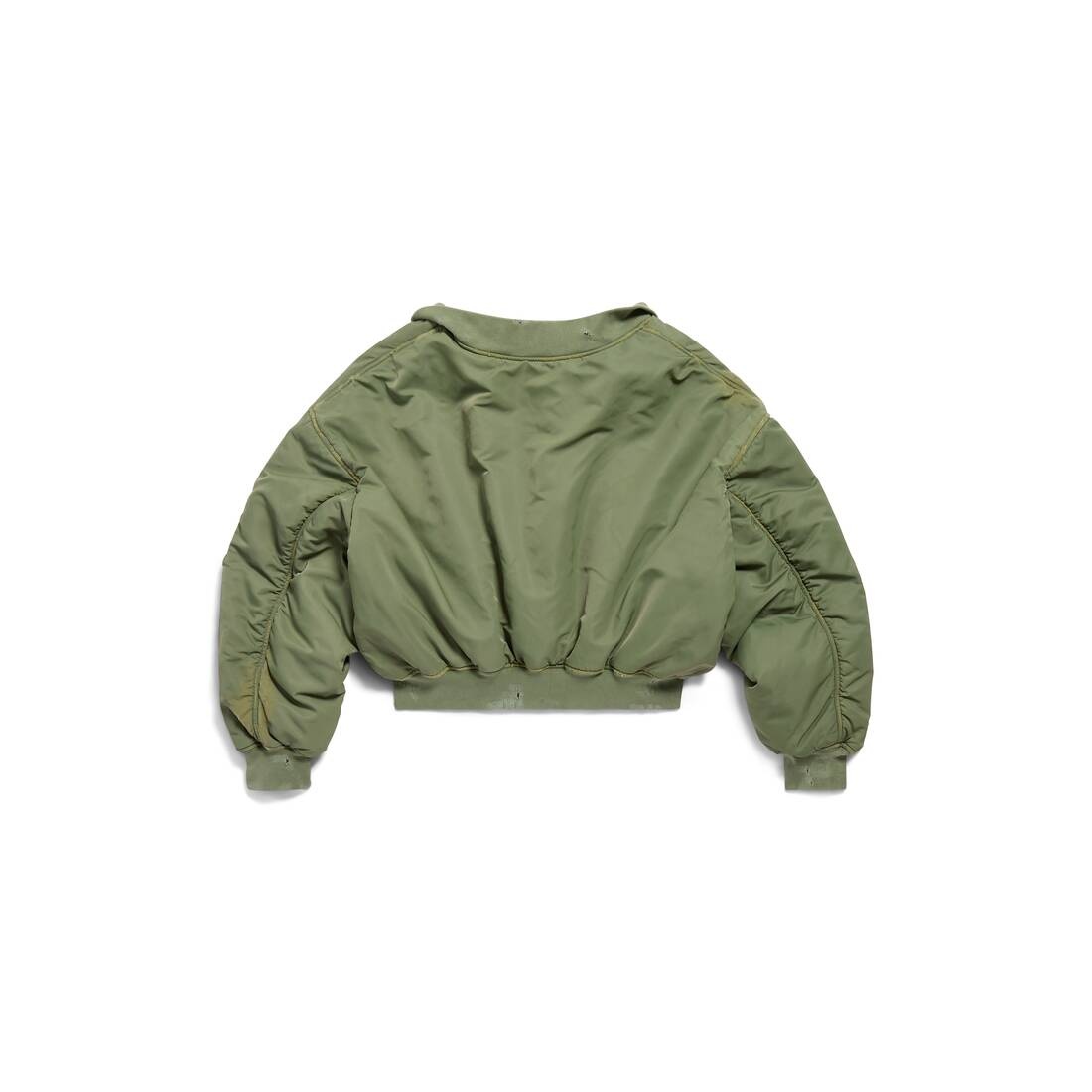 Off Shoulder Bomber in Dark Green - 6