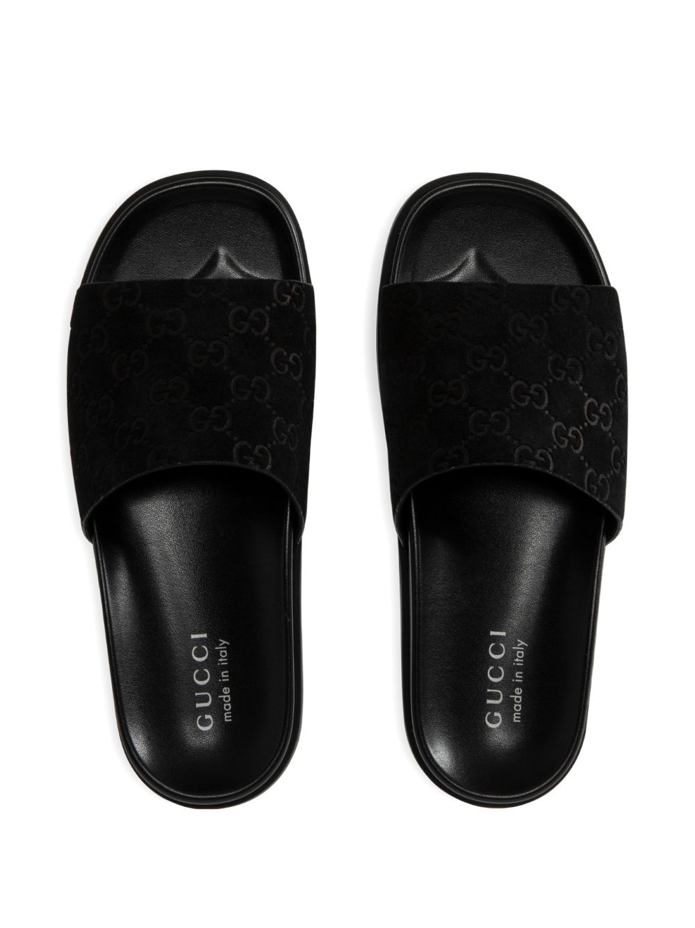 GG-pattern suede sandals - 3