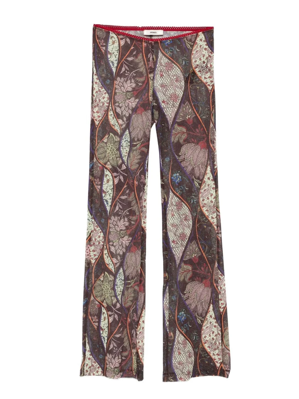 floral-pattern flared trousers - 1