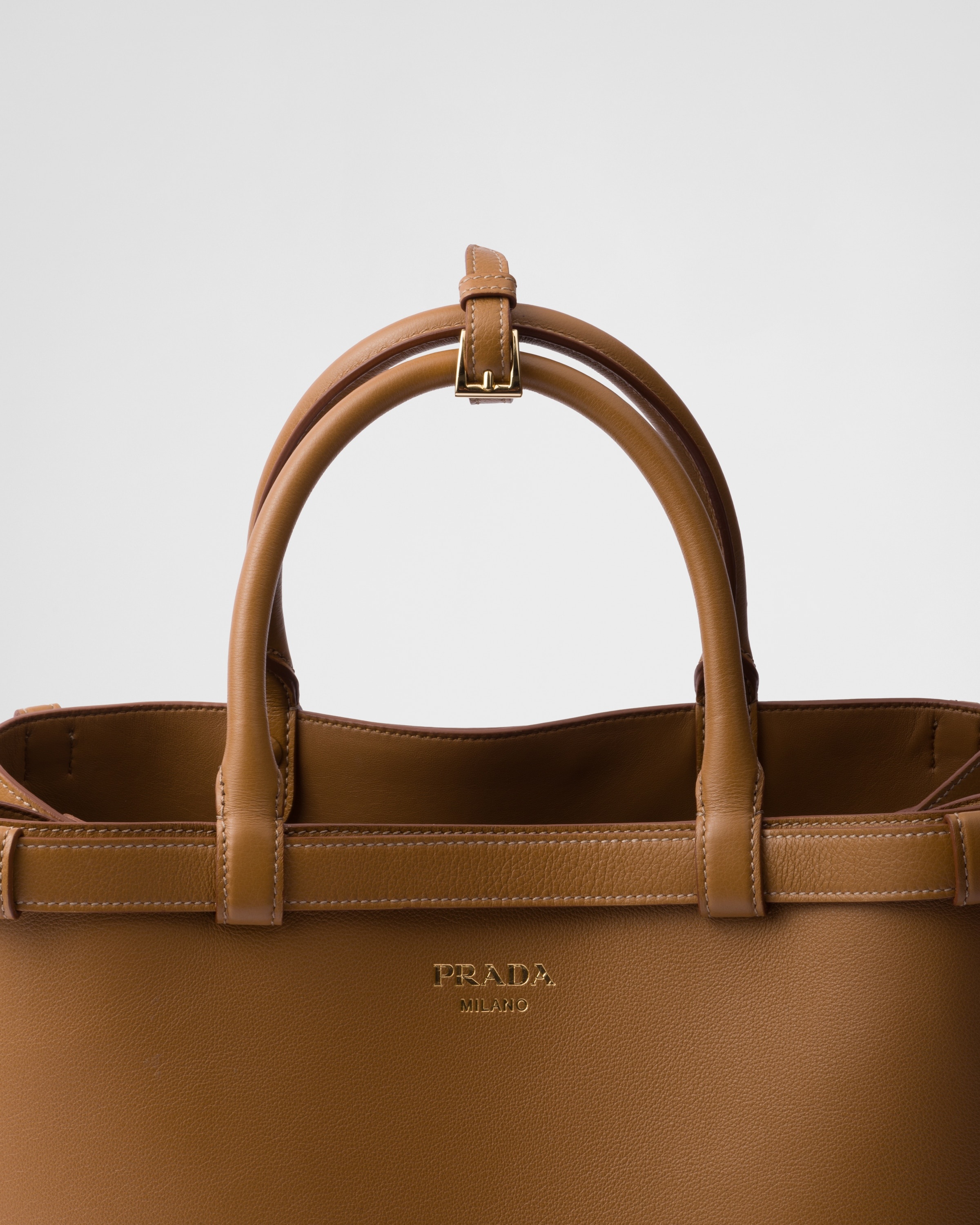 Prada Buckle medium leather handbag with double belt - 5
