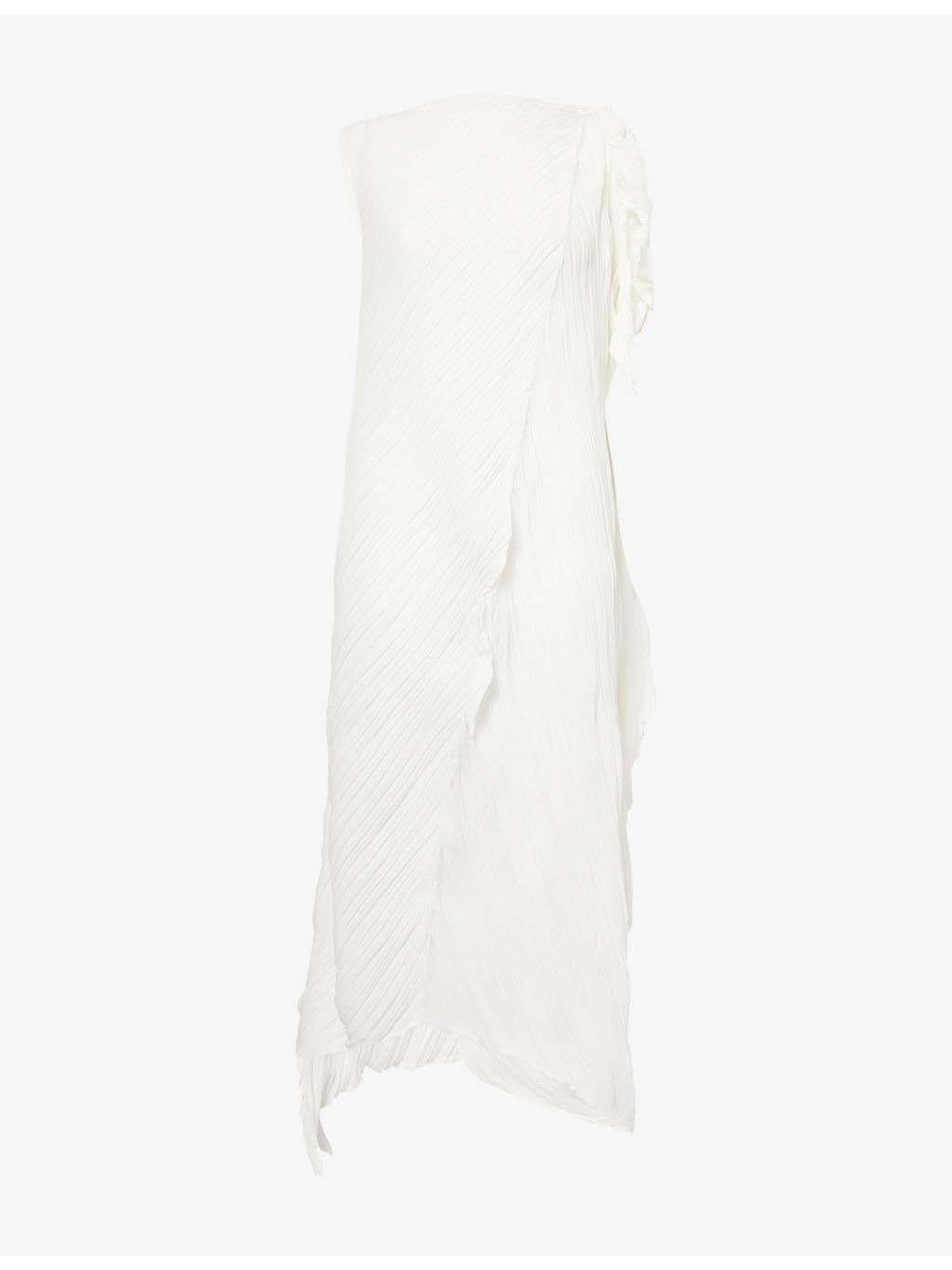 Wrinkled And Twisted Asymmetric Knitted Midi Dress - 1