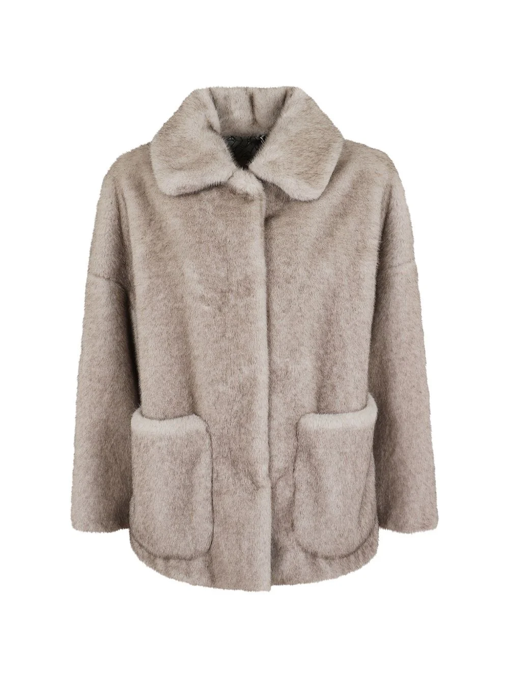 faux-fur patch-pocket jacket - 1