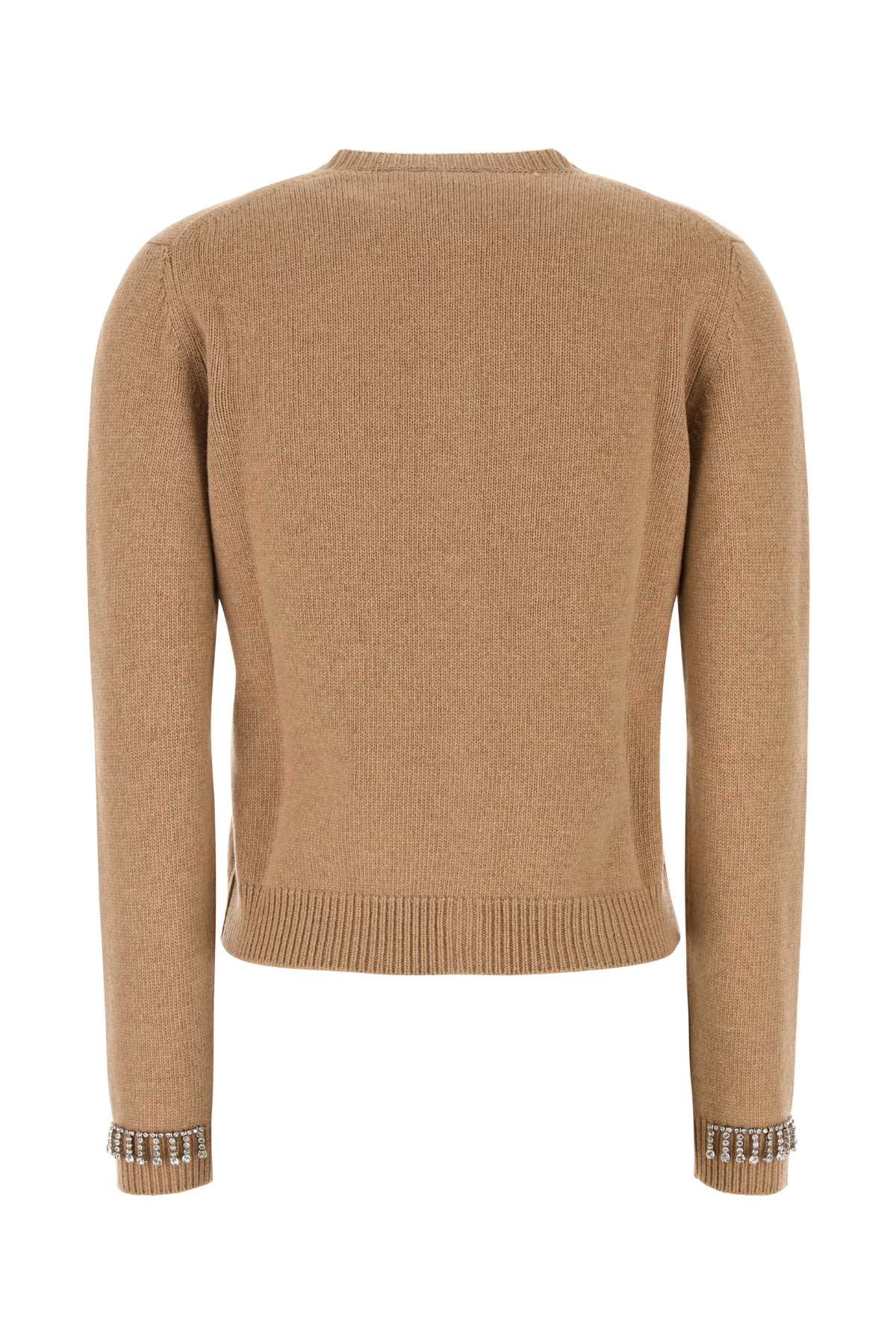 Gucci Women Camel Wool Blend Cardigan - 2
