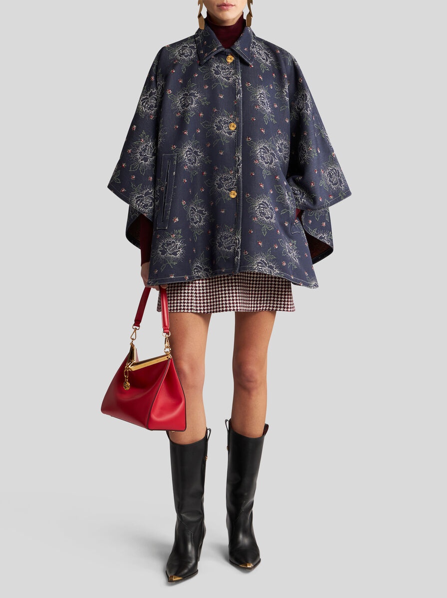 JACQUARD DENIM CAPE - 3