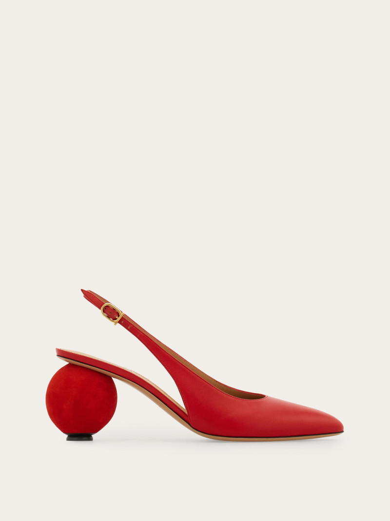 Spherical heel slingback pump 1