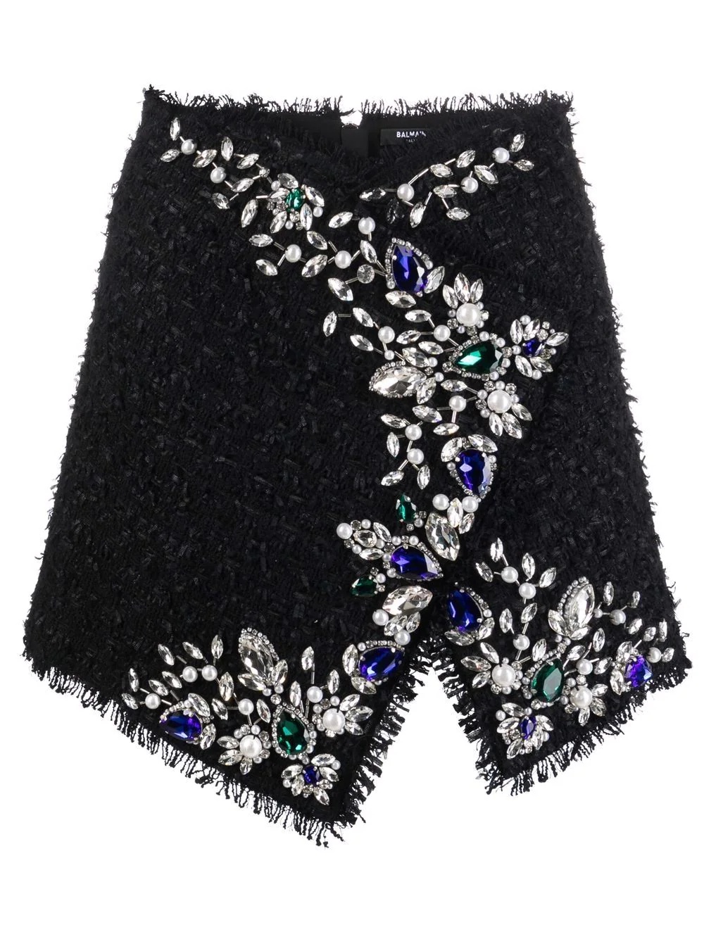 jewel-embellished wrap skirt - 1