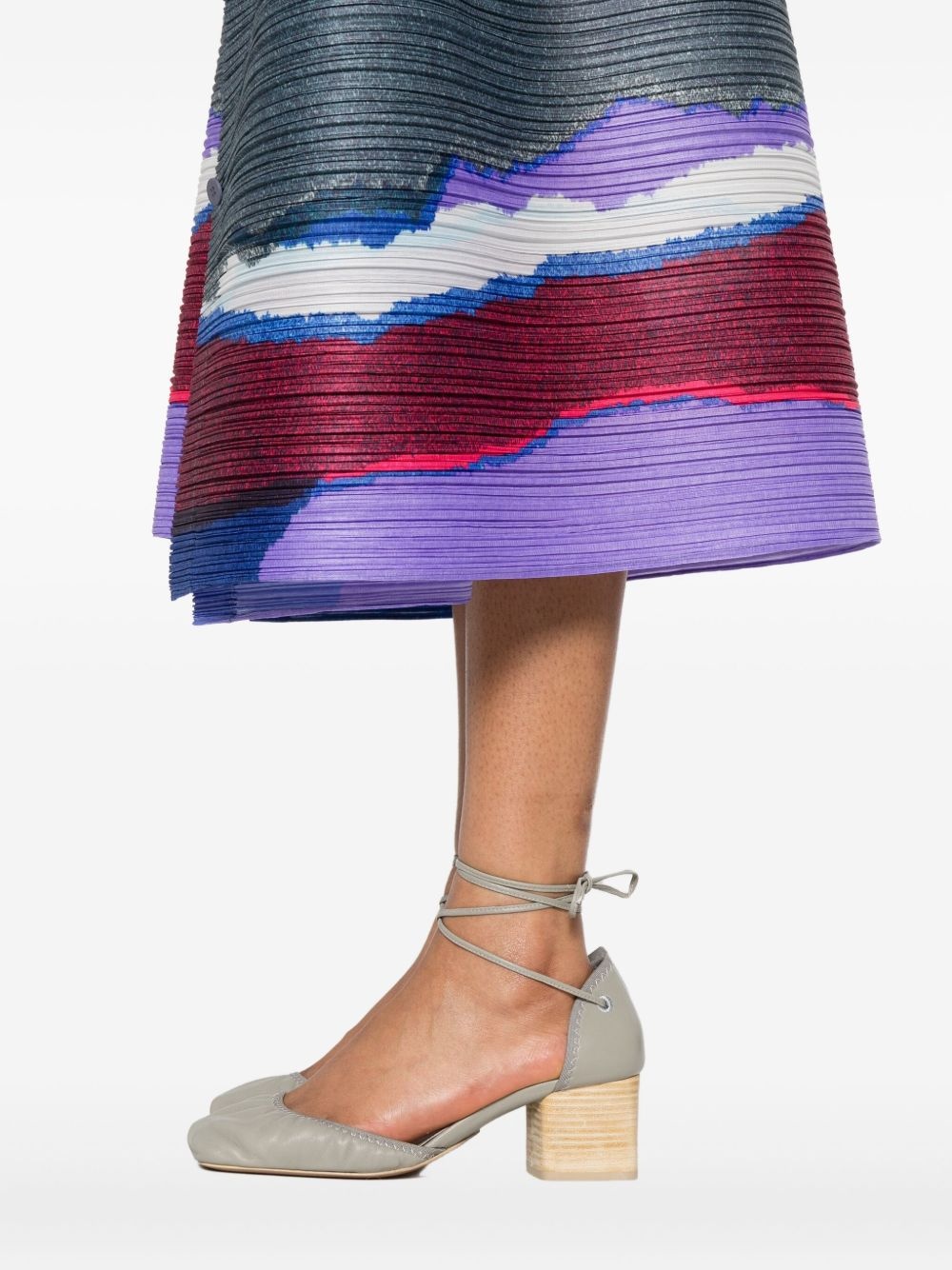 Grainy Colors pleated midi skirt - 5
