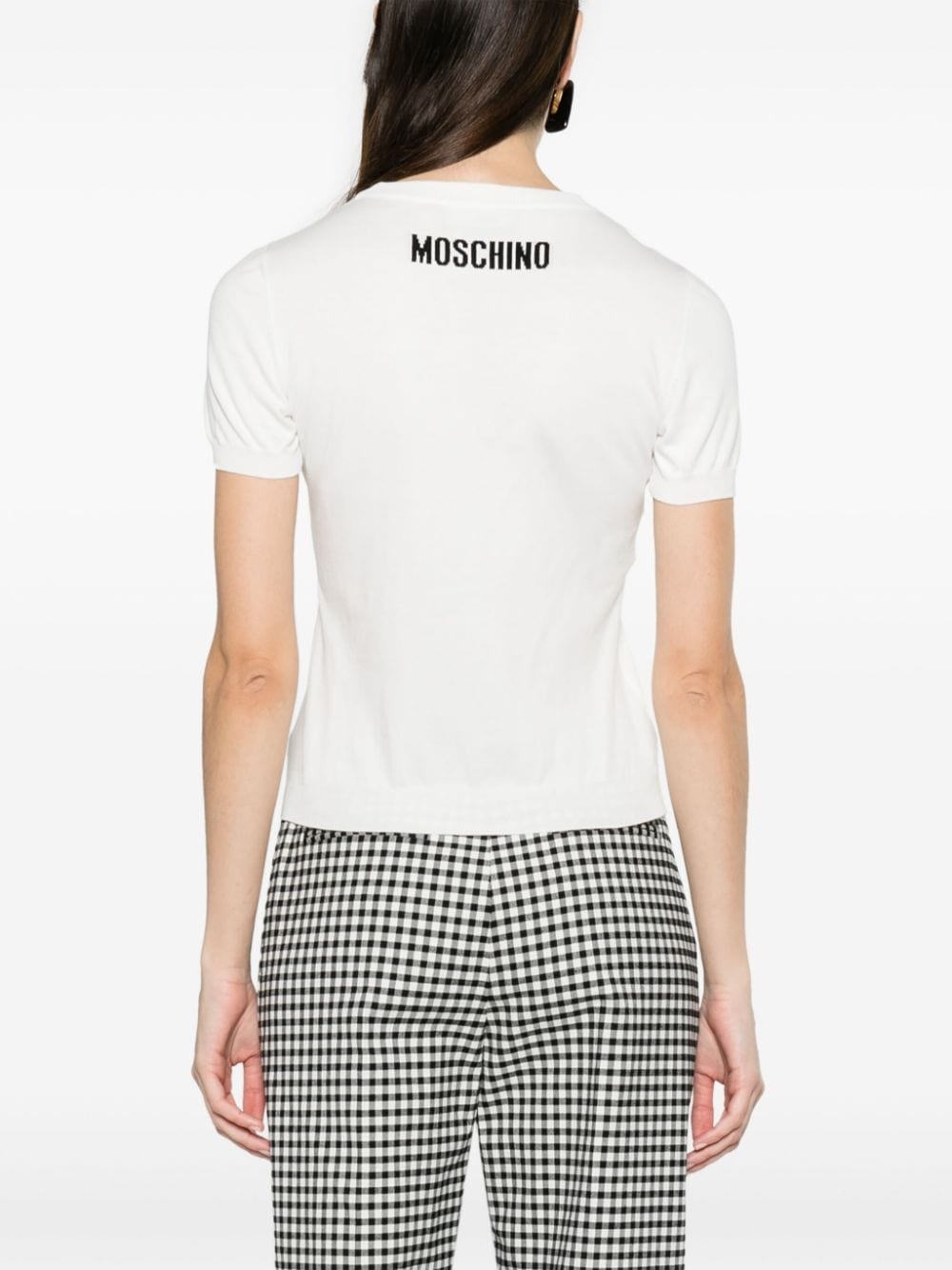 slogan intarsia-knit cotton jumper - 4