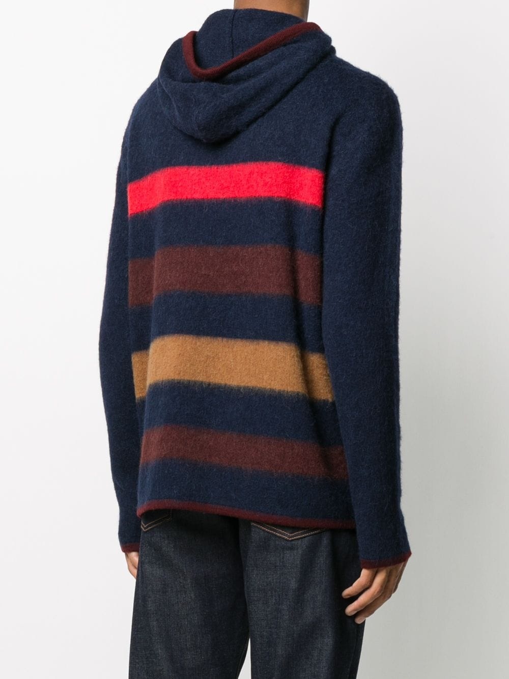 striped knitted hoodie - 4