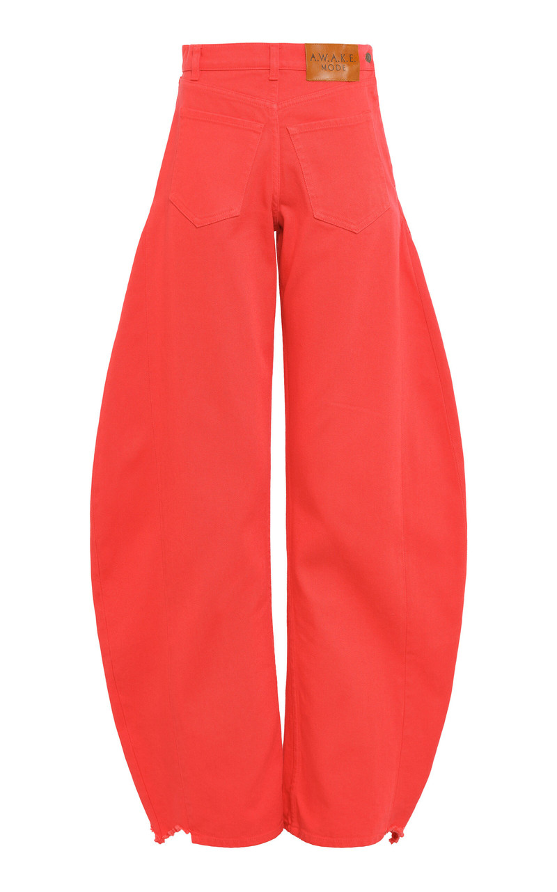 Cotton Mirror Jeans with Side Inserts red 1