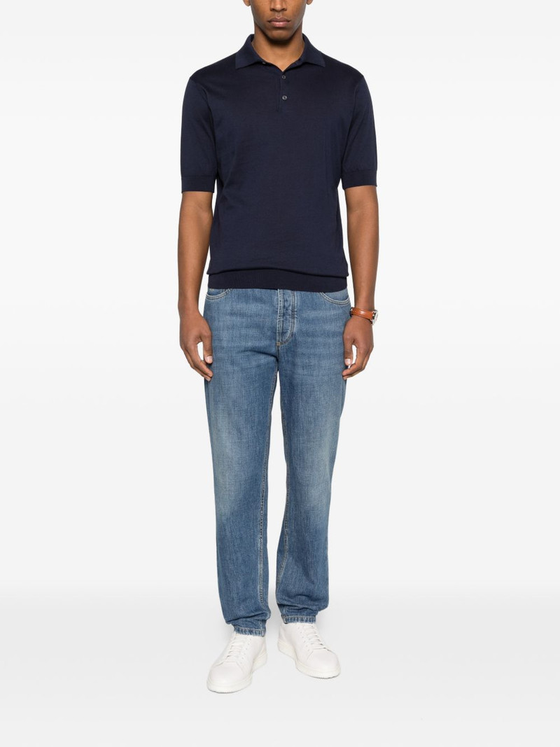 LARDINI button placket polo shirt outlook