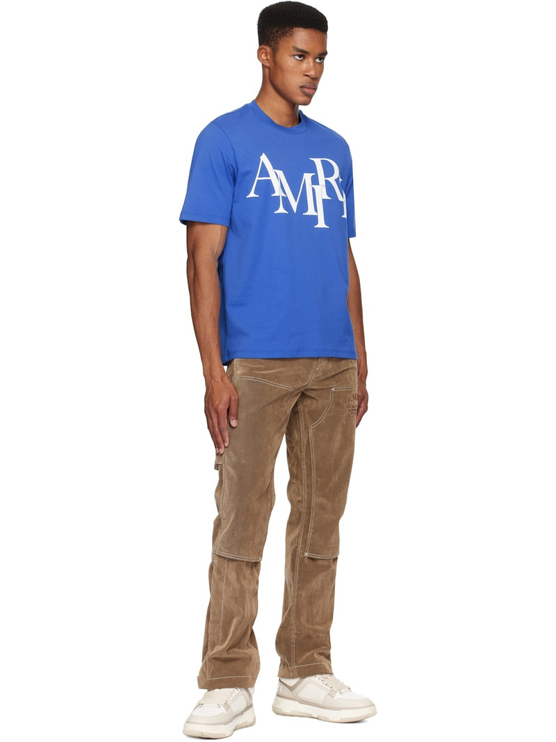 AMIRI Blue 'AMIRI' Staggered Logo T-shirt outlook