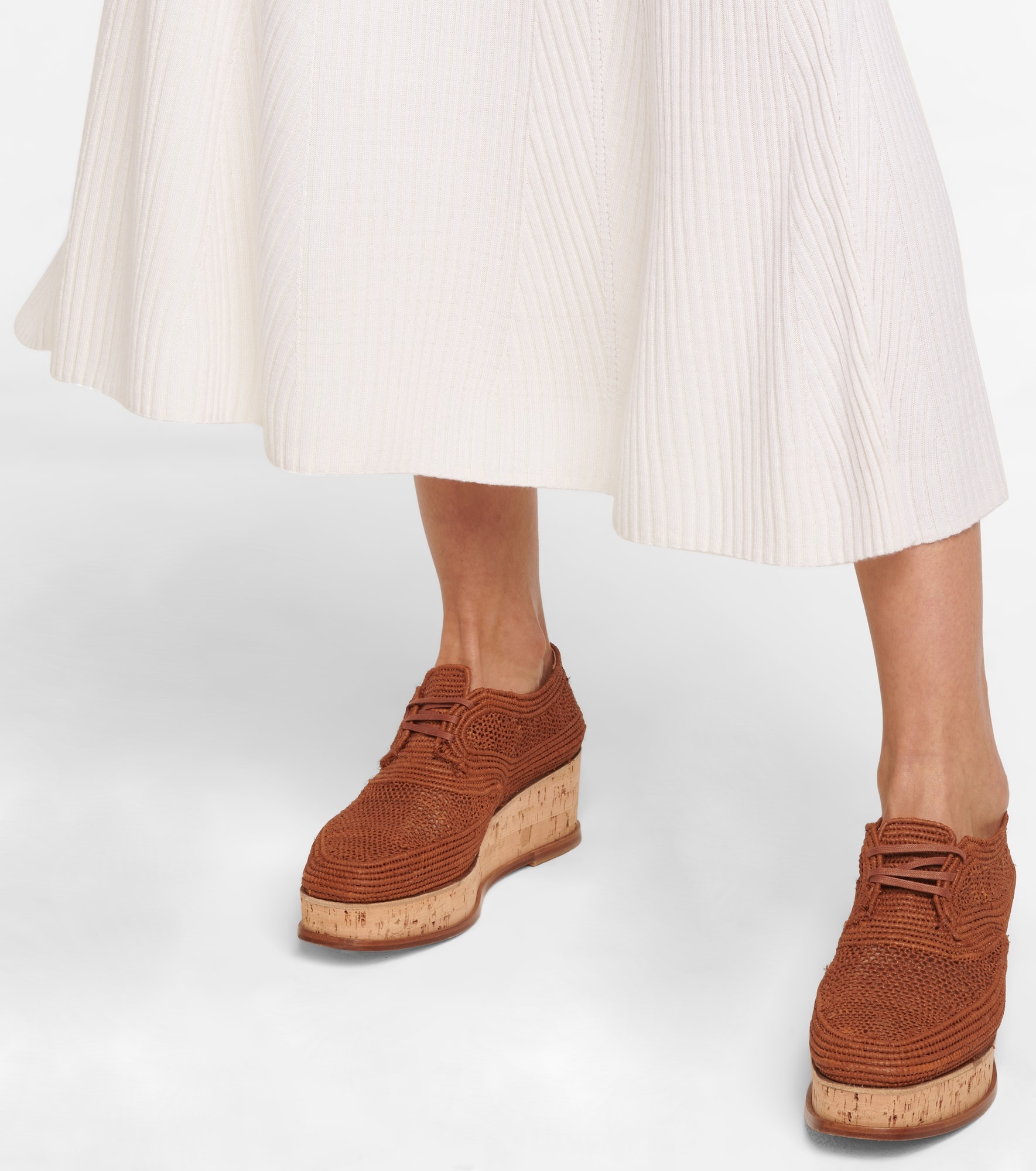 x Clergerie Harold woven raffia platform Derby shoes - 4
